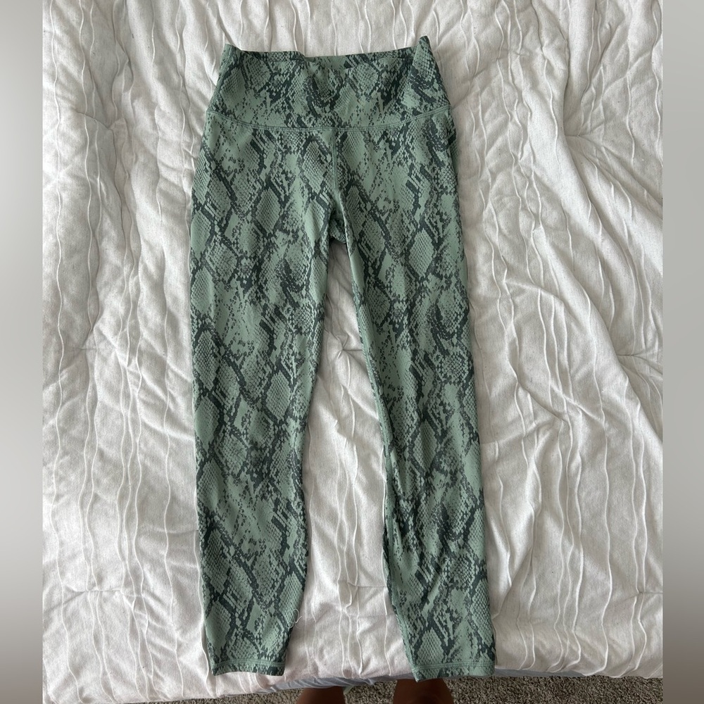 Green Fabletics Snake Print Leggings